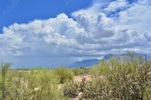 Monsoon Season Tucson Arizona Clouds Sky Santa Catalina Mountains Rain Desert