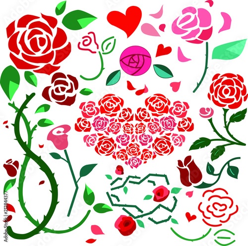 Wallpaper Mural 花　バラ　ラブ　素材　セット Torontodigital.ca