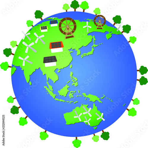 世界地図地球エコロジー環境背景