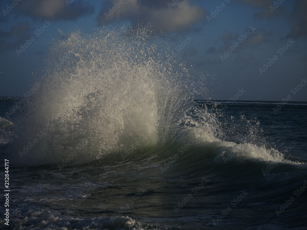 backwash ocean wave splash in the air