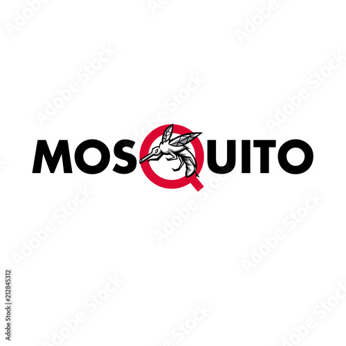 Mosquito Text Mascot