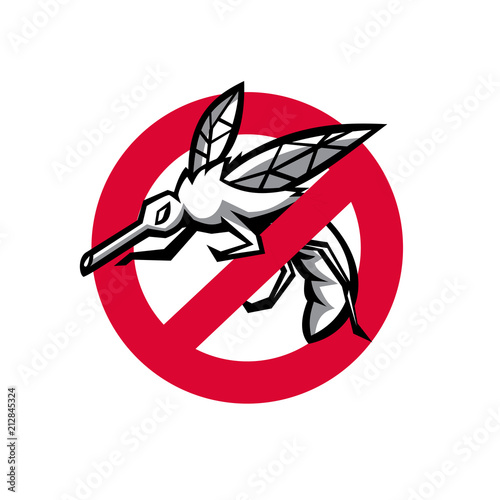 Stop Mosquito Sign Mascot