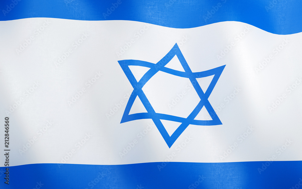 3D Flag of Israel. 3D Flag of Israel.