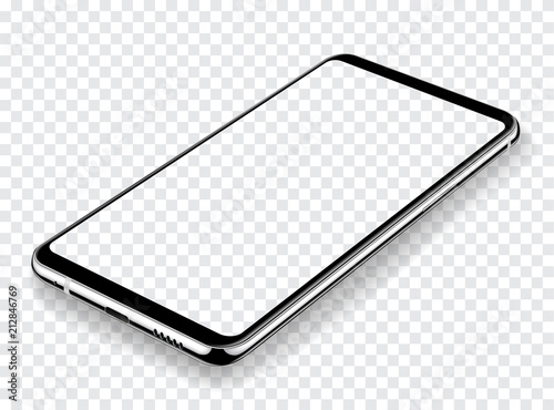Smartphone mockup transparent screen photo