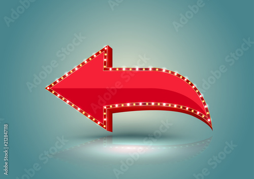 Retro red arrow