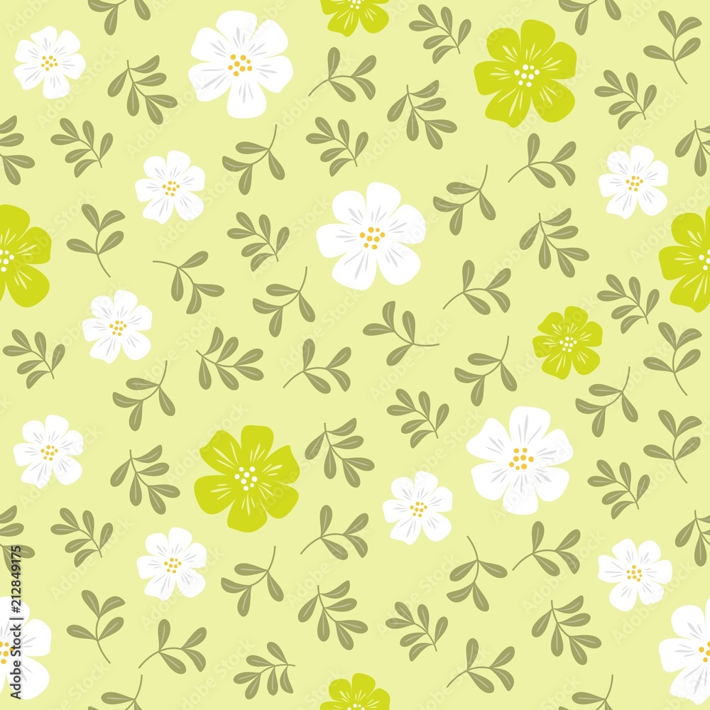 floral seamless pattern, flat design for use as background, wrapping paper or wallpaper floral seamless pattern, flat design for use as background, wrapping paper or wallpaper