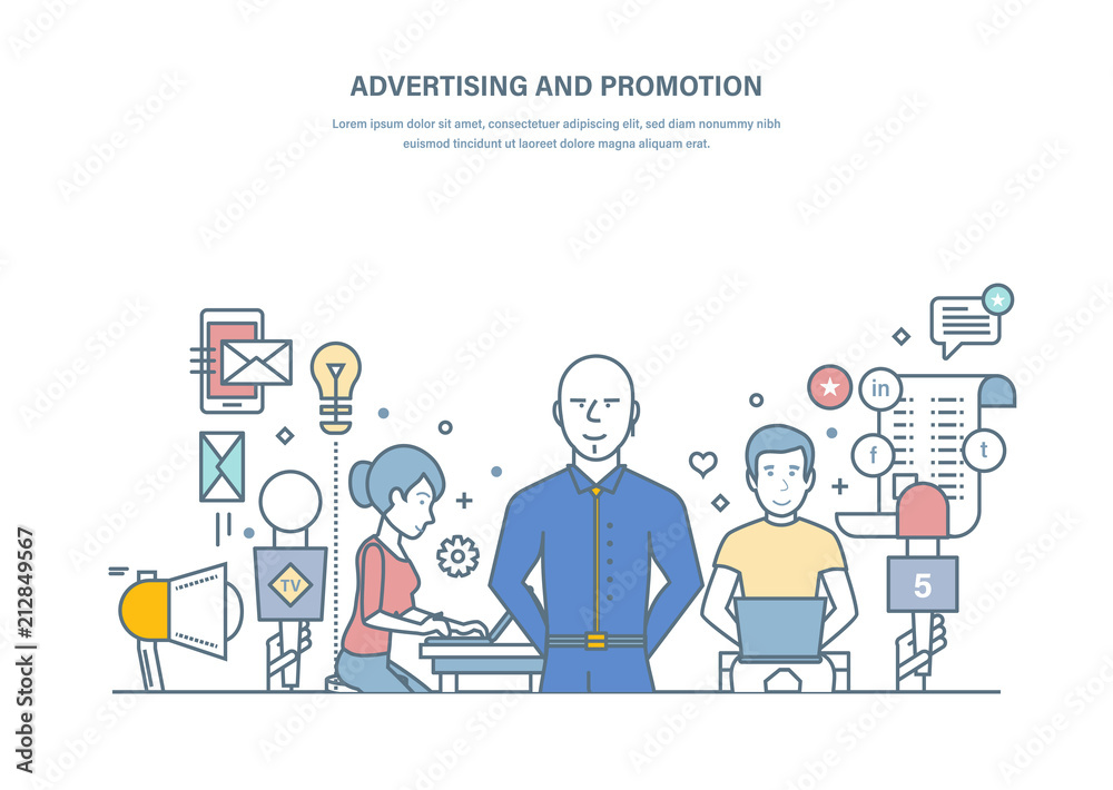 Advertising and promotion. Promotional in social network, digital sale, pr. Advertising and promotion. Promotional in social network, digital sale, pr.