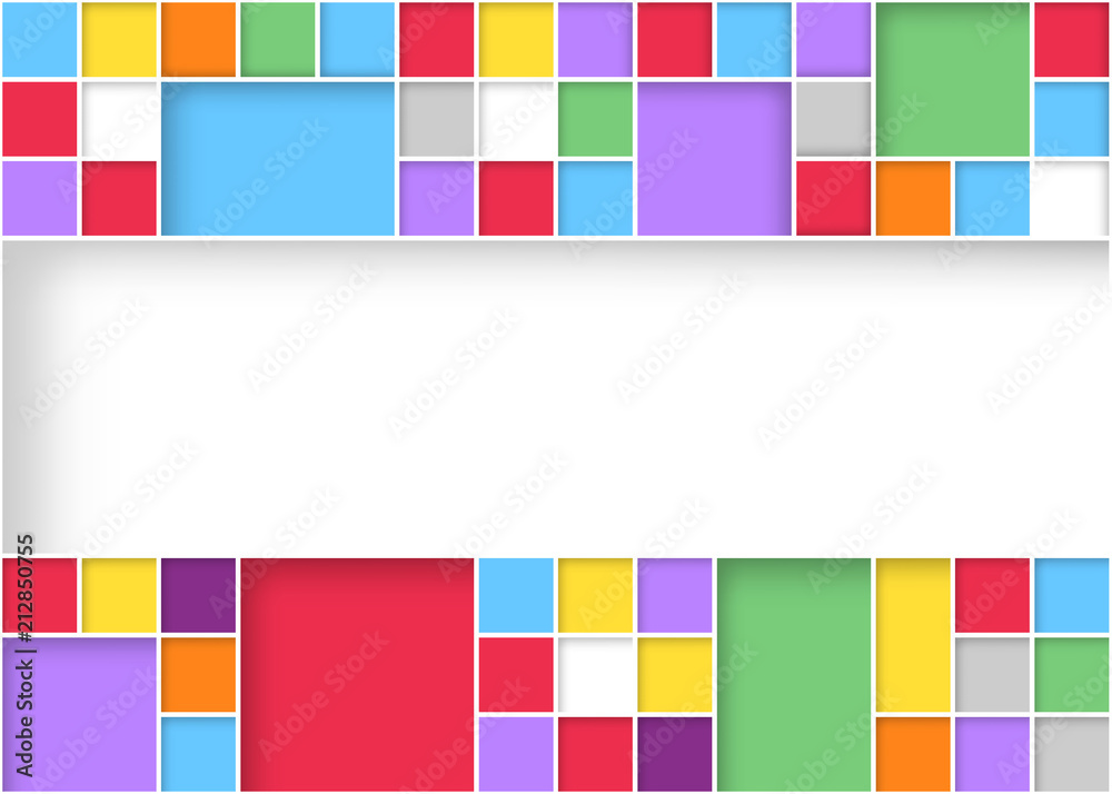 Bright modern square colorful pattern background design
