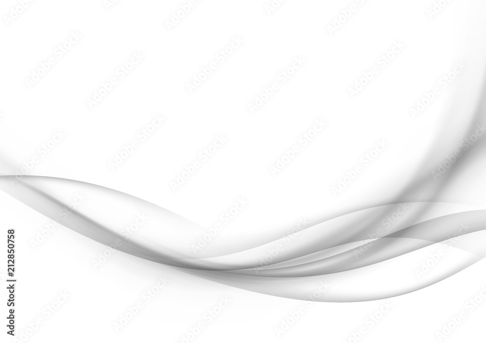 Soft grey mild wave lines over white background design