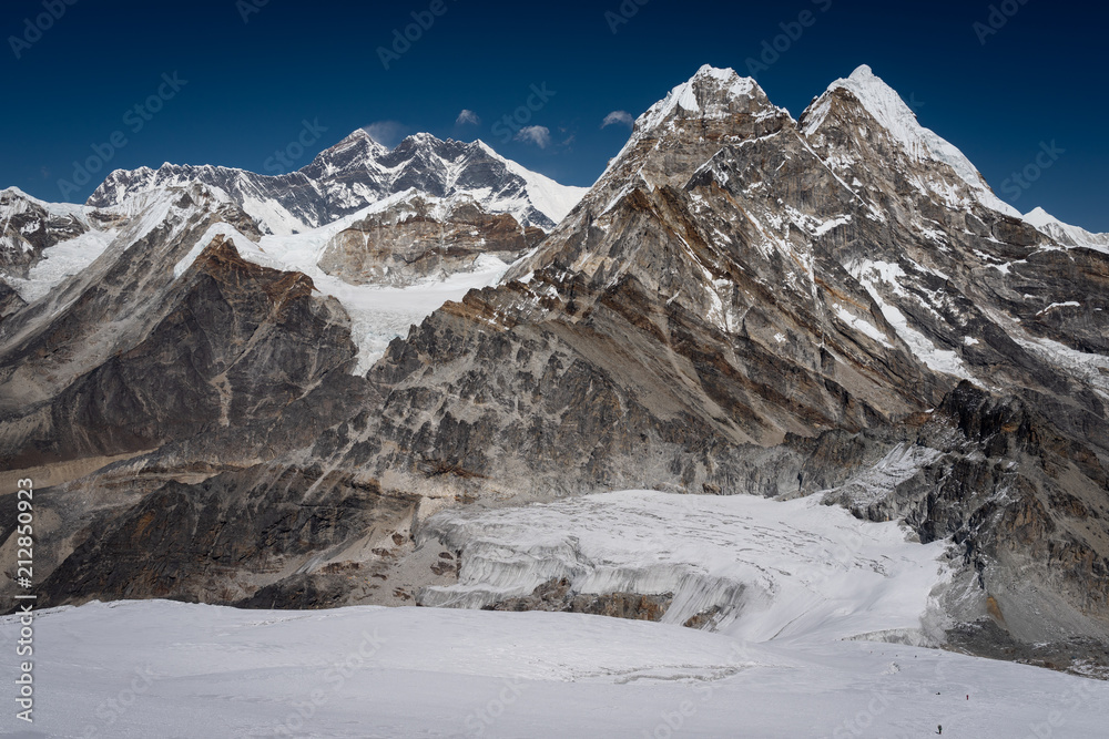 Everest mountain view from Mera la pass, Khumbu region, Nepal