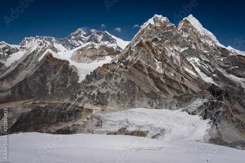 Everest mountain view from Mera la pass, Khumbu region, Nepal