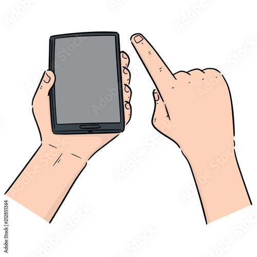 vector set of hand using smartphone