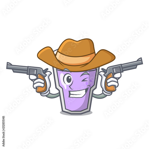 Cowboy berry smoothie character cartoon
