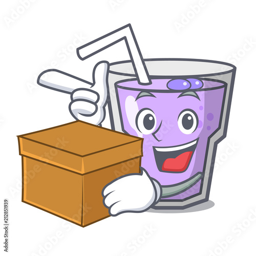 With box berry smoothie character cartoon