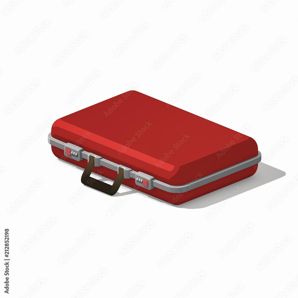 Red Suitcase on Isolated White Background - 3D Illustration Red Suitcase on Isolated White Background - 3D Illustration