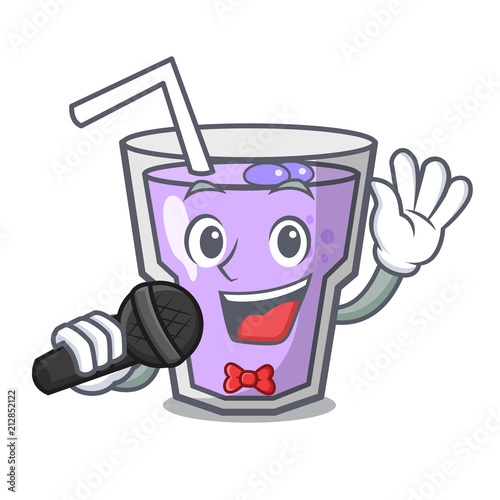 Singing berry smoothie mascot cartoon