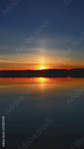 Fototapeta Naklejka Na Ścianę i Meble -  Orange sunset on bonnechere