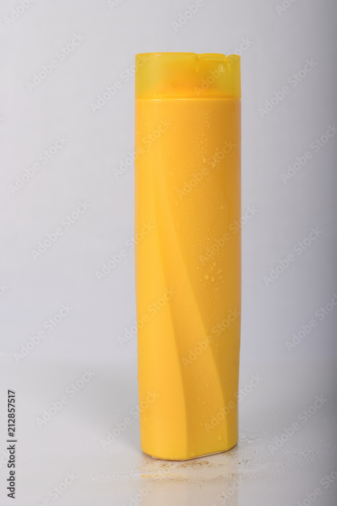 Plastic Blank White Bottle on grey background Plastic Blank White Bottle on grey background