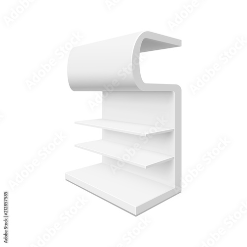 Empty showcase. Illustration isolated on white background. Graphic concept for your design