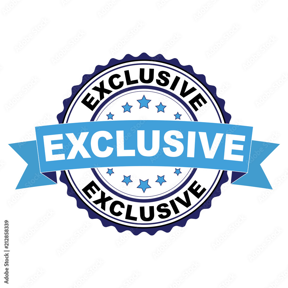 Blue black rubber stamp with Exclusive concept Blue black rubber stamp with Exclusive concept