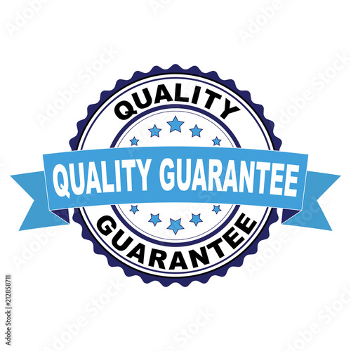 Blue black rubber stamp with Quality guarantee concept