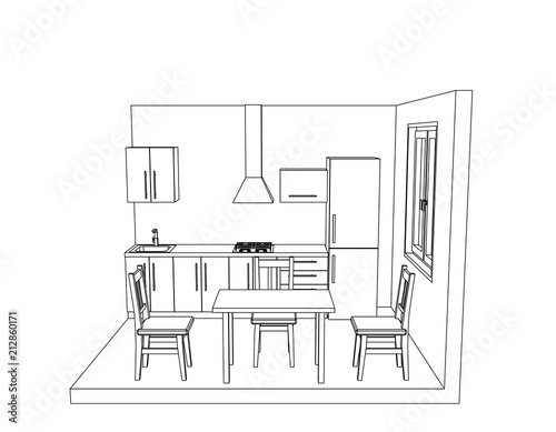 Interior kitchen room on wh...