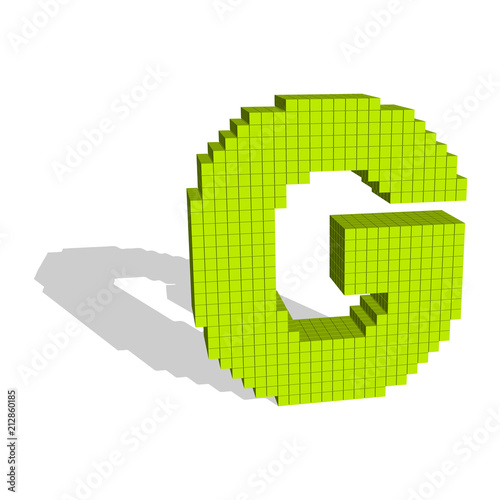 3d pixelated capital letter...