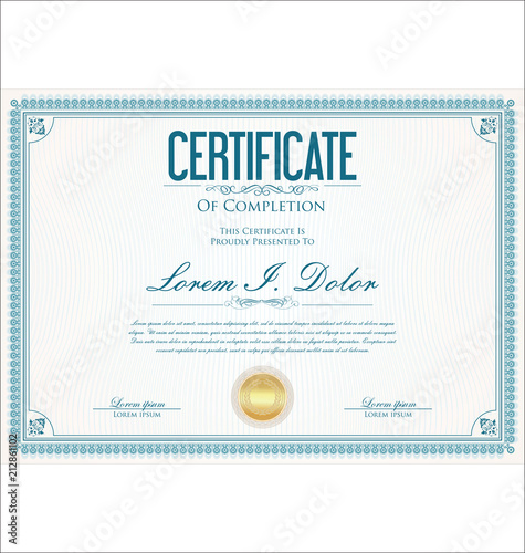 certificate or diploma retro vintage template