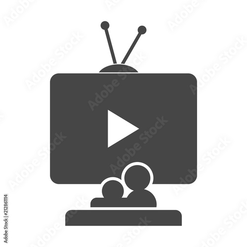 TV watching icon, TV logo