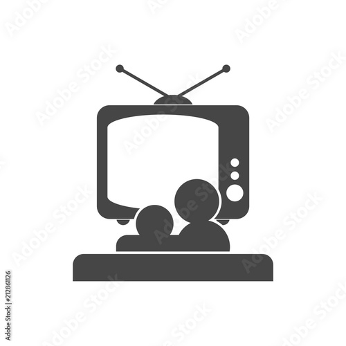 TV watching icon, TV logo