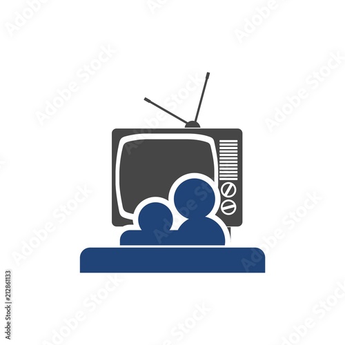 TV watching icon, TV logo