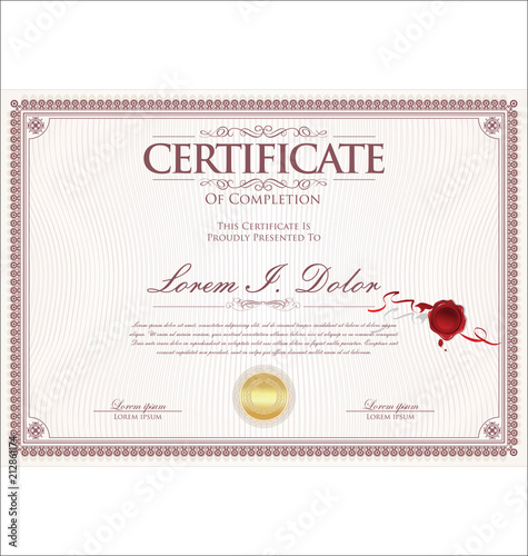 certificate or diploma retro vintage template