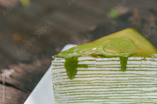 Green tea crepe cake