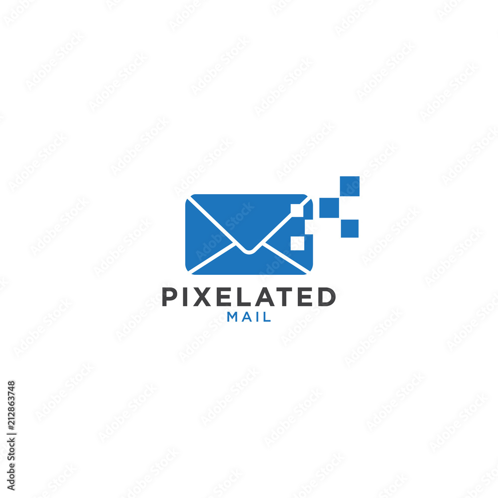 Fototapeta premium Pixel mail graphic design template