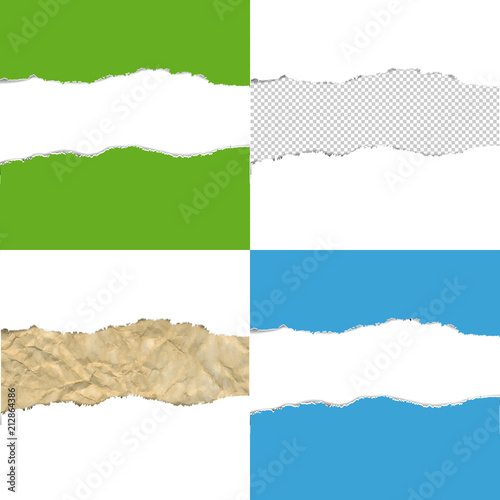 Color Torn Paper Borders