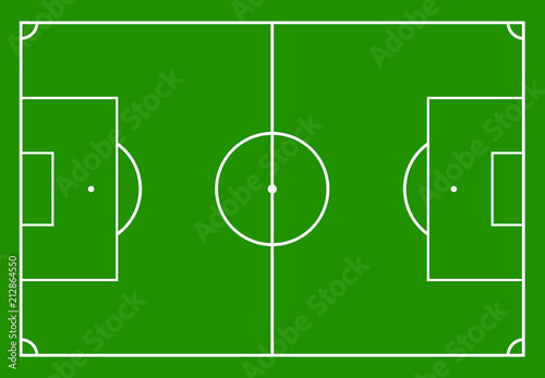 Football field with green grass. Vector illustration
