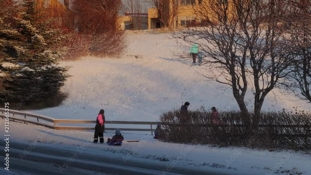 Children playing in the snow