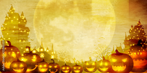 ハロウィン　カボチャ　秋　背景