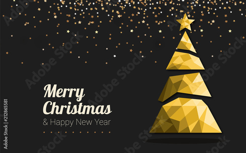 Weihnachtsbaum gold polygon