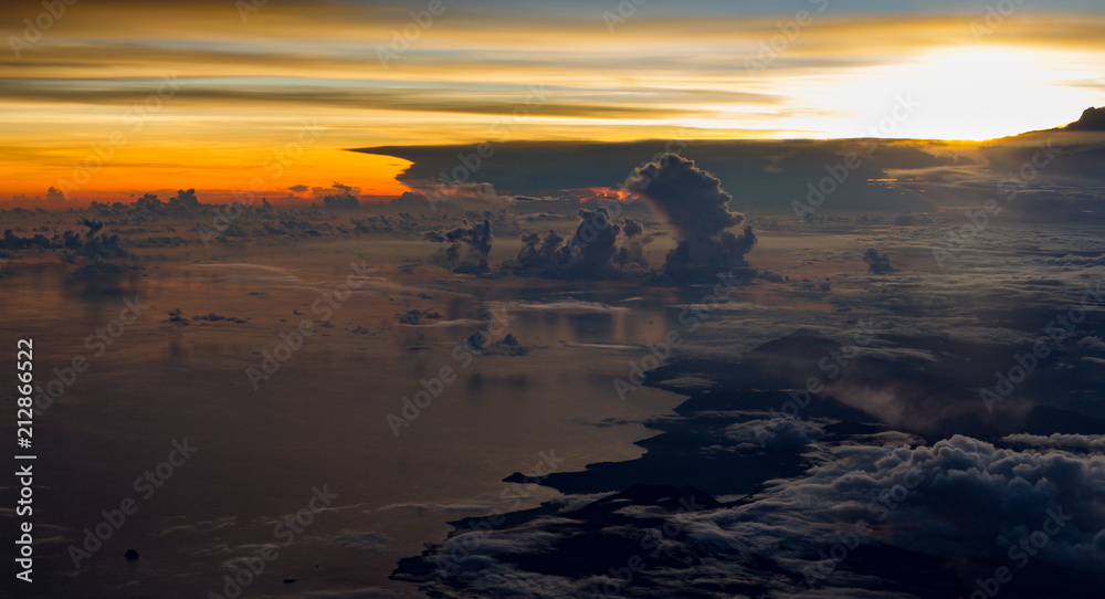 Tropical cloudy sunset