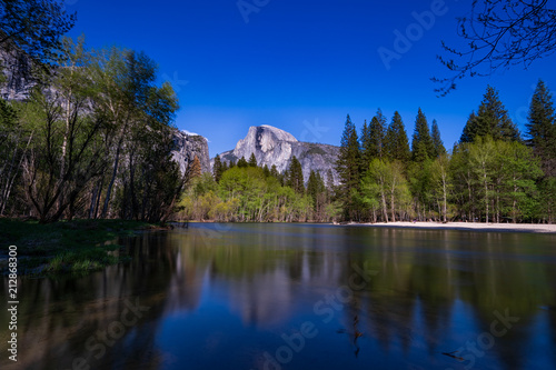 Half Dome with the reflection in river, Yosemite National Park