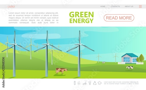 Flat Ecology Colorful Webpage Template