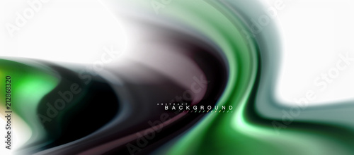 Fluid liquid mixing colors concept on light grey background, curve flow, trendy abstract layout template for business or technology presentation or web brochure cover, wallpaper