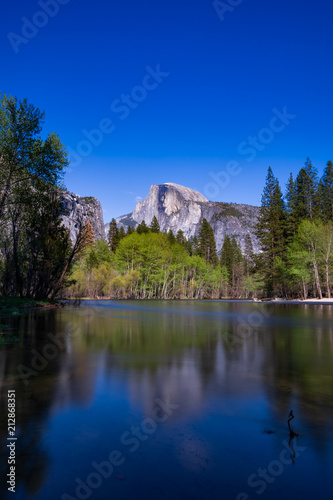 Half Dome with the reflection in river, Yosemite National Park