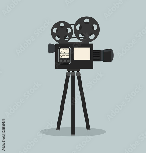 retro cinema film camera  vector