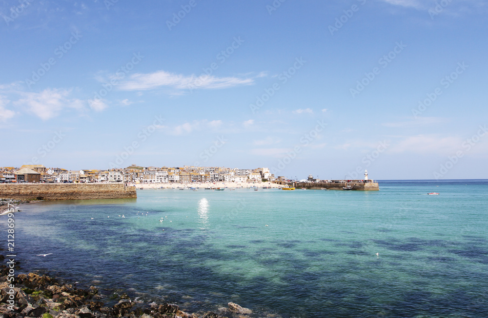 Sunny day at St Ives harbour Cornwall England UK