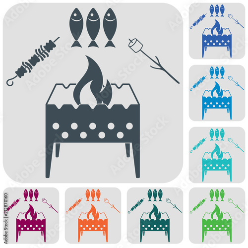 Brazier zephyr, kebab and fish icon