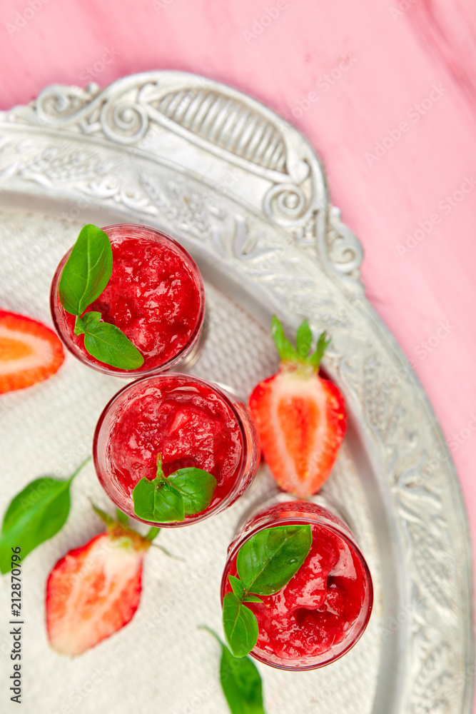Summer refreshing strawberry granita Summer refreshing strawberry granita