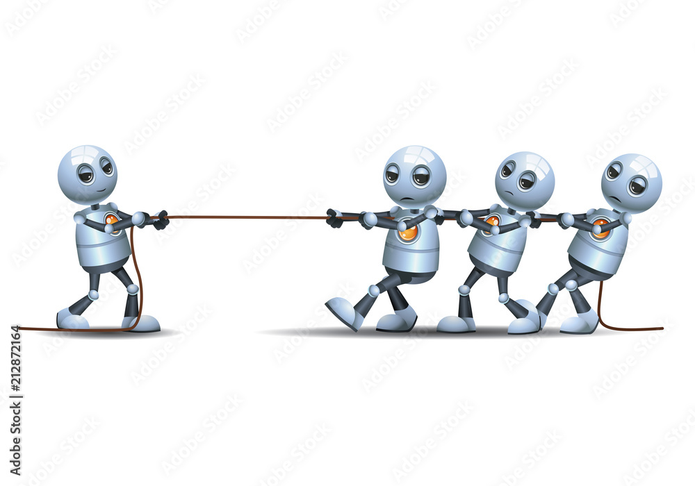 little robot playing thugging rope game little robot playing thugging rope game