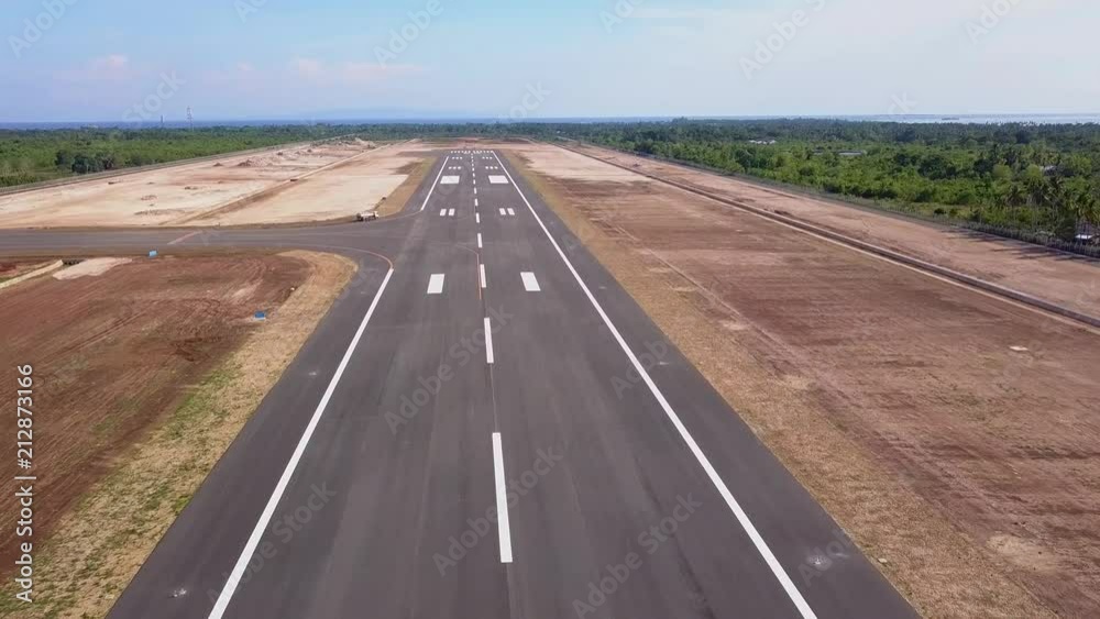 Drone shot of a new Airport Runway Drone shot of a new Airport Runway